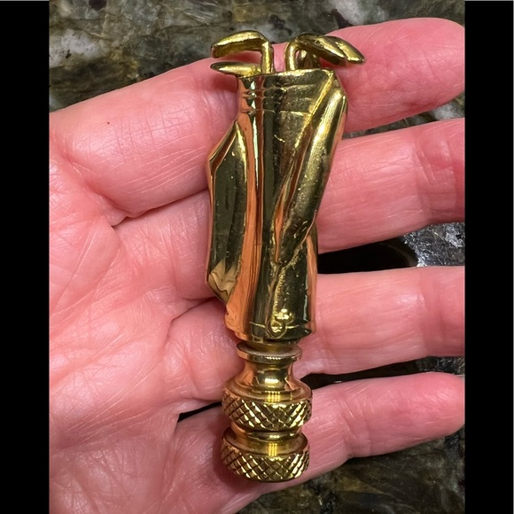 Brass Finial Golf Bag with Clubs - Picture 7 of 7